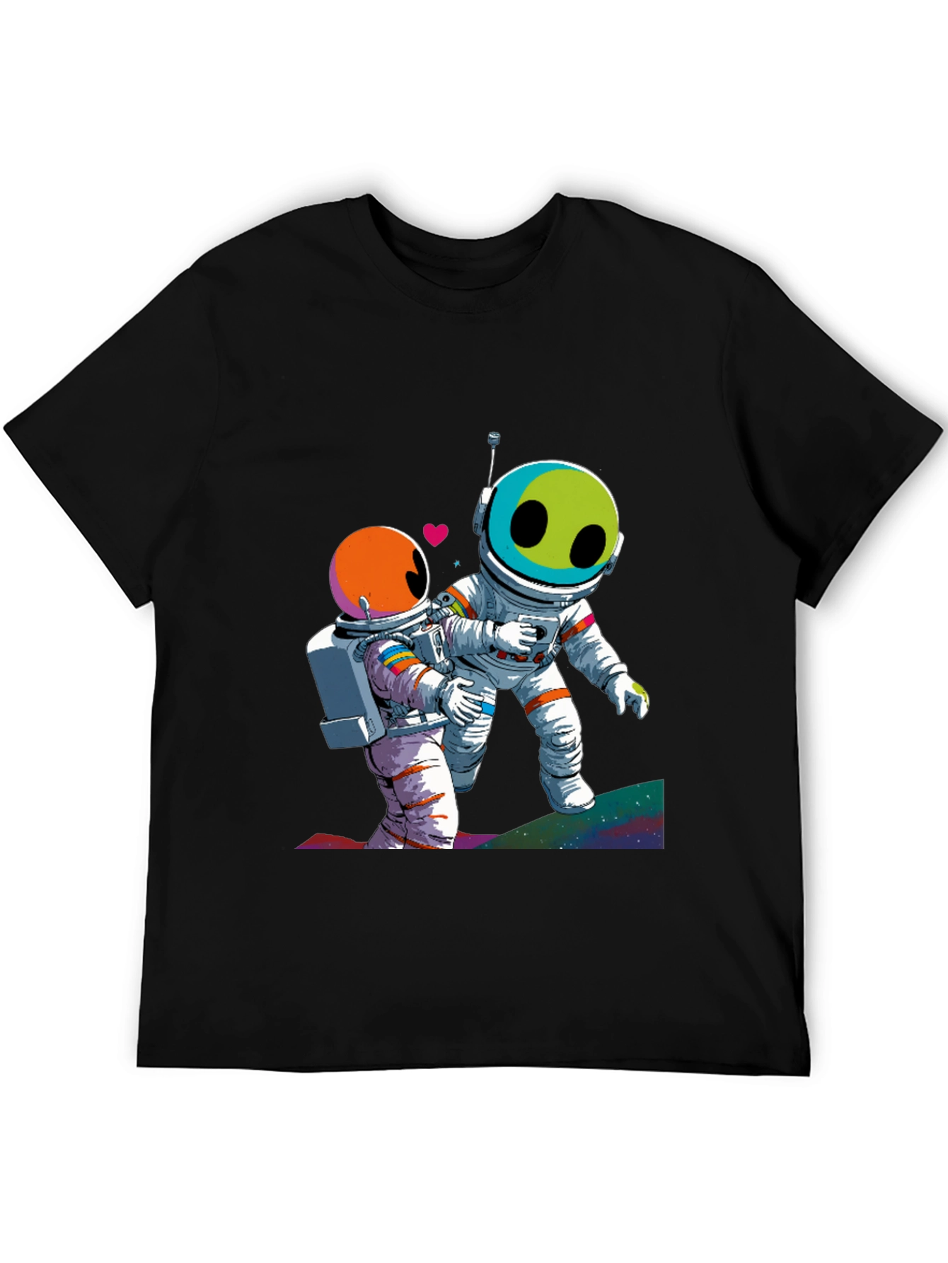 Astronauts in Love Black Graphic Tee