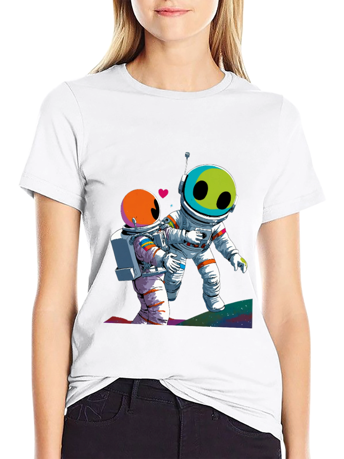 Astronauts in Love Black Graphic Tee