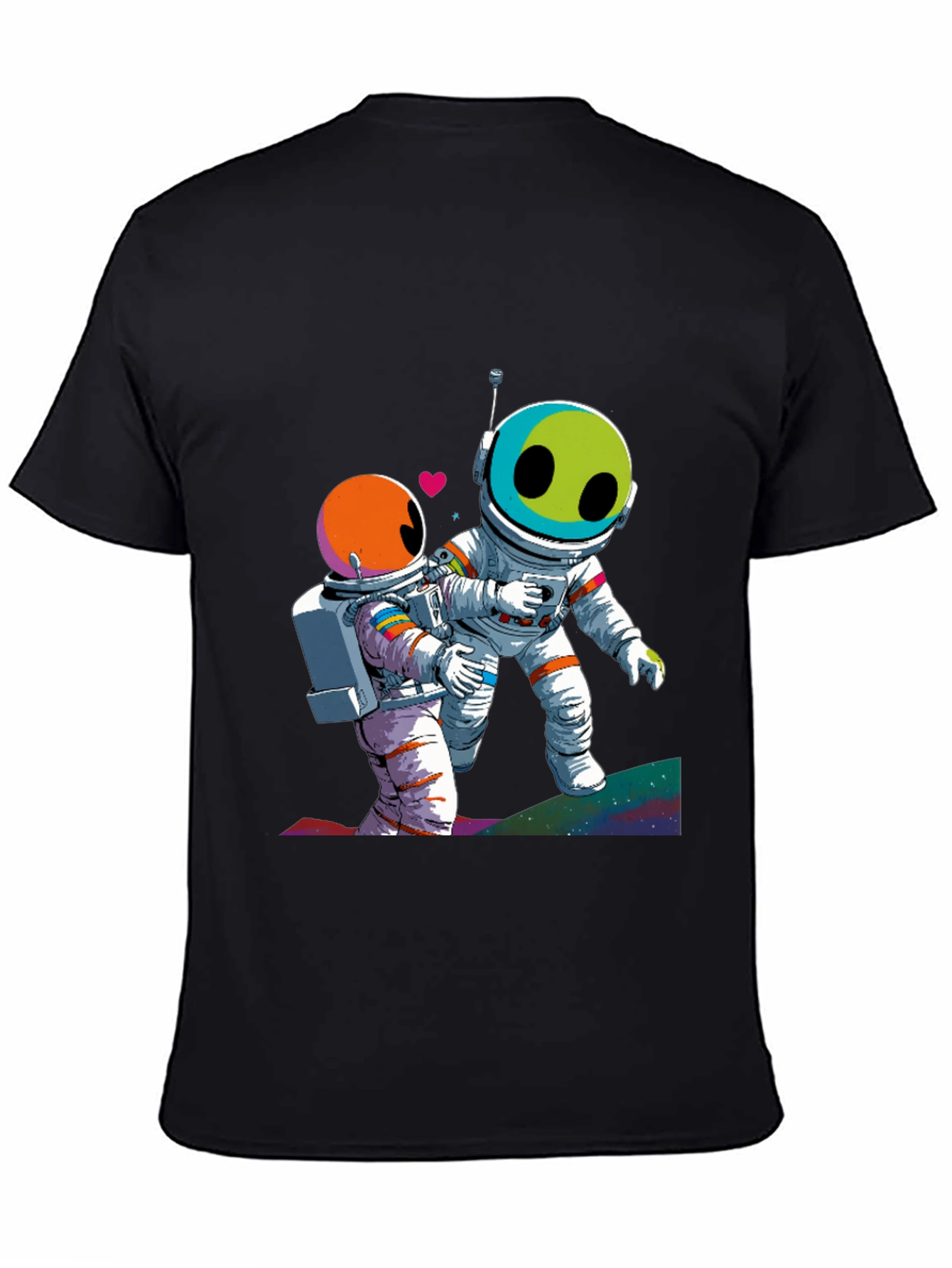Astronauts in Love Black Graphic Tee