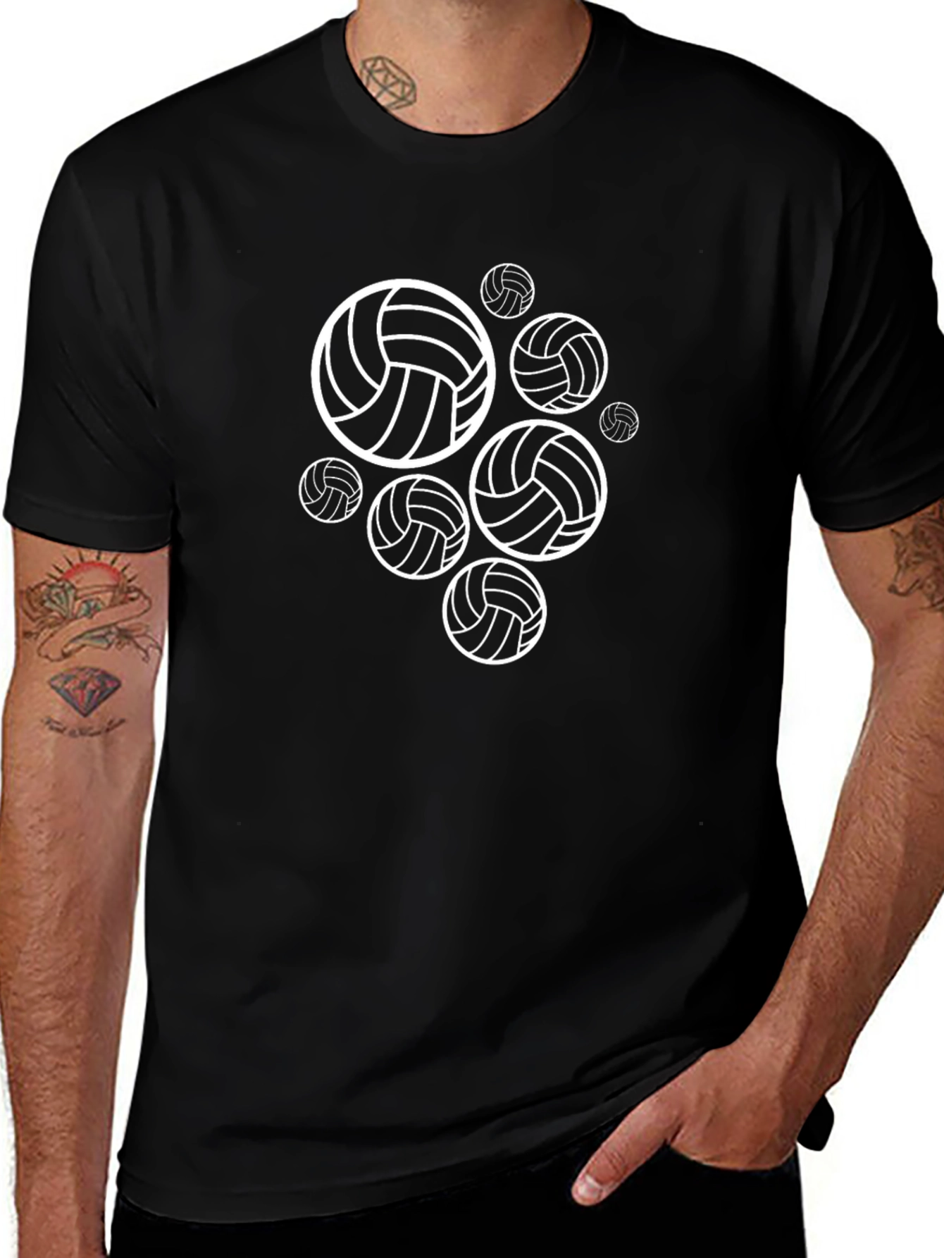 Volleyball Graphic Tee - Black