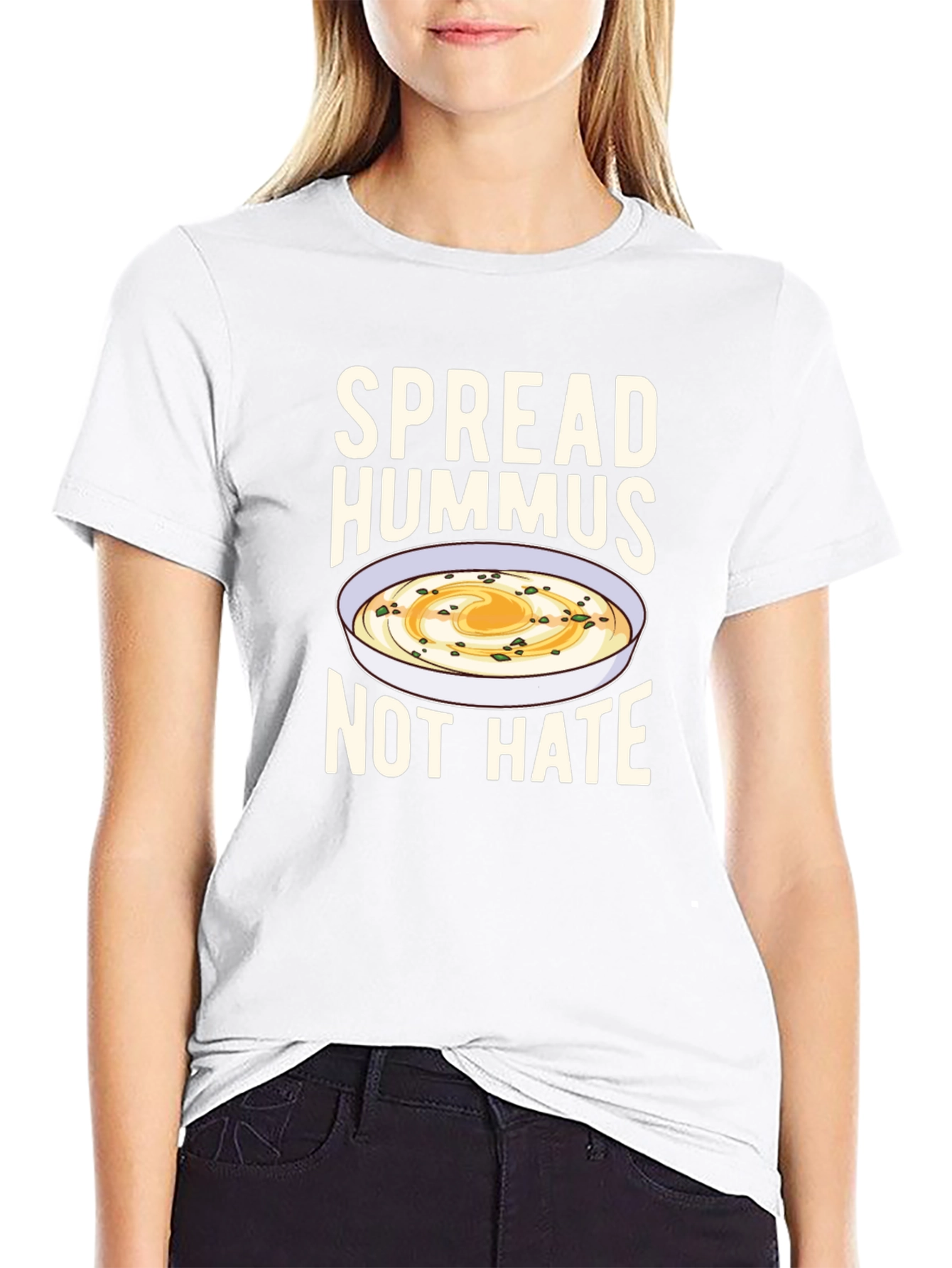 Spread Hummus Not Hate T-Shirt - Funny Foodie Tee
