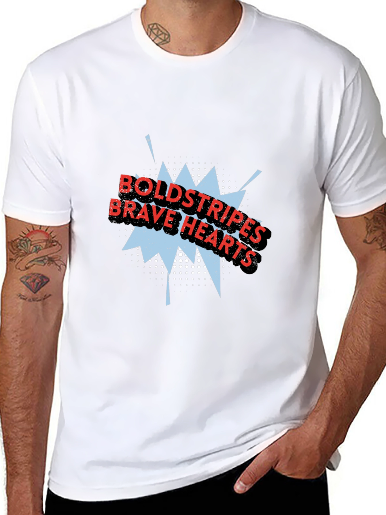 Bold Stripes Brave Hearts Graphic Tee