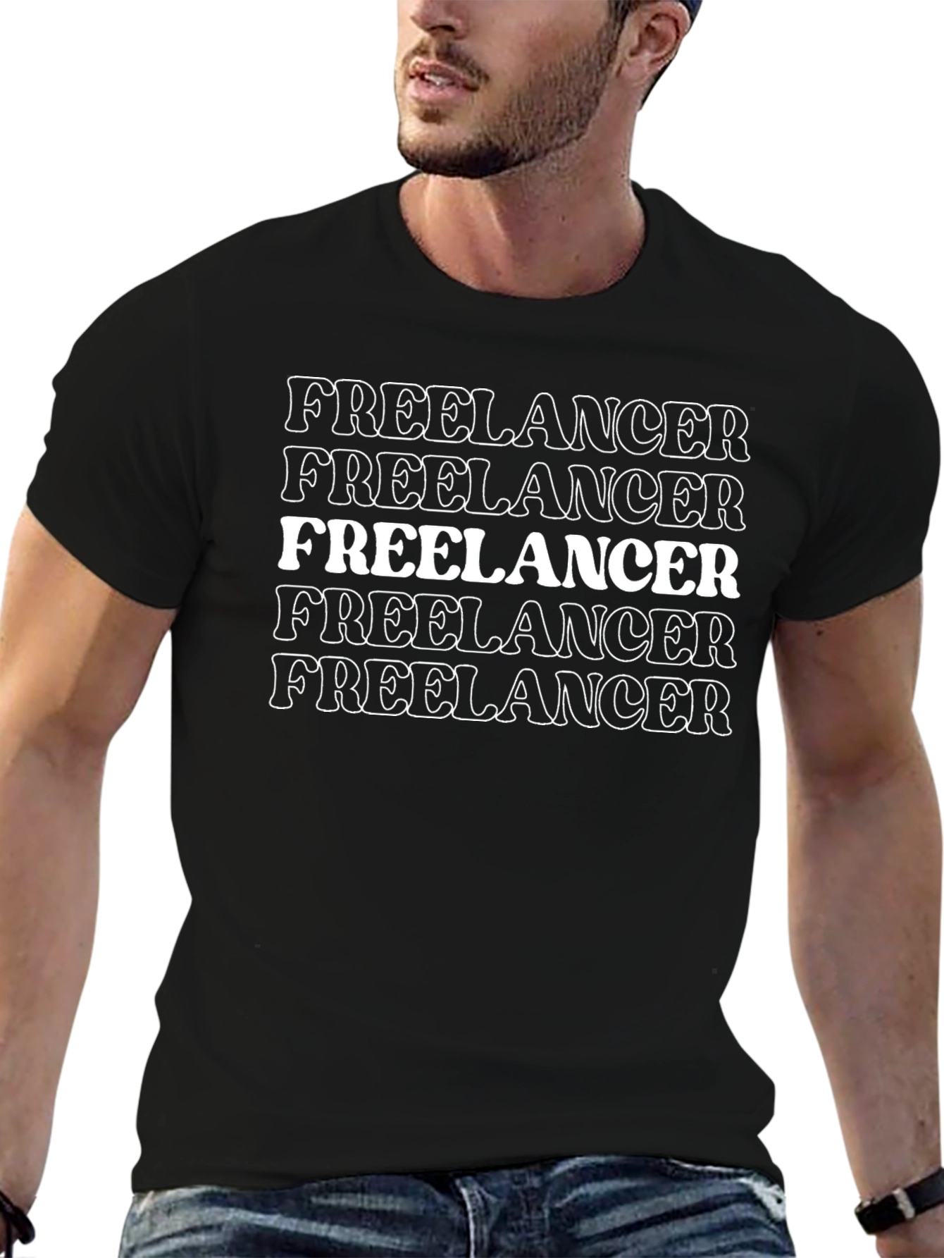 Freelancer Graphic Tee - Black Casual T-Shirt