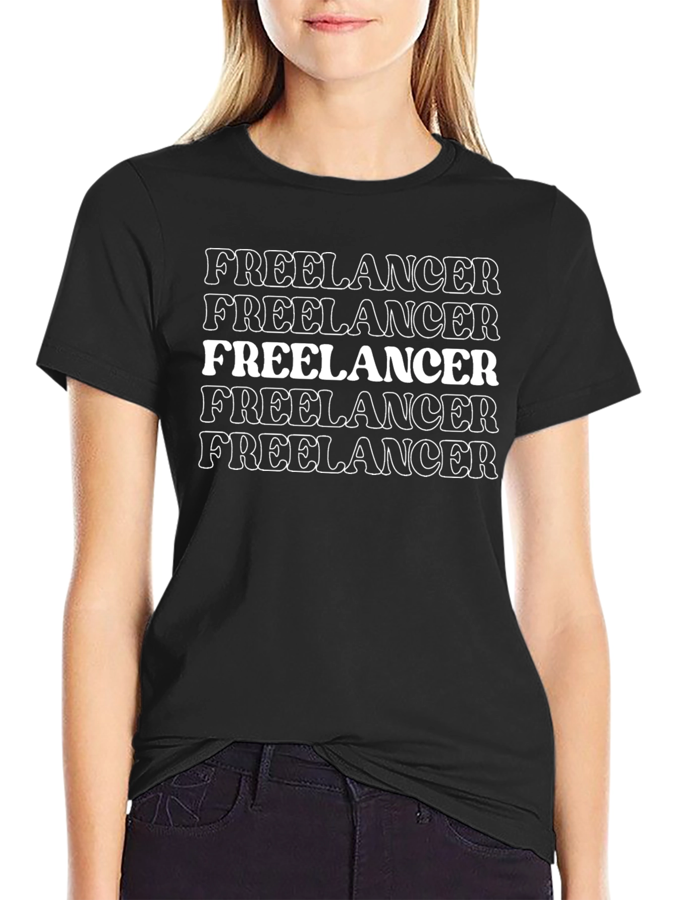Freelancer Graphic Tee - Black Casual T-Shirt