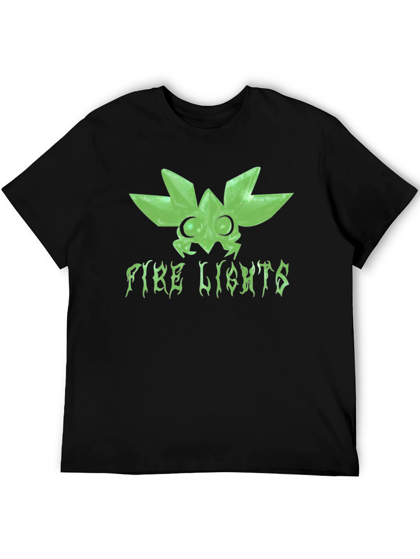 Fire Lights Graphic Print Black T-Shirt
