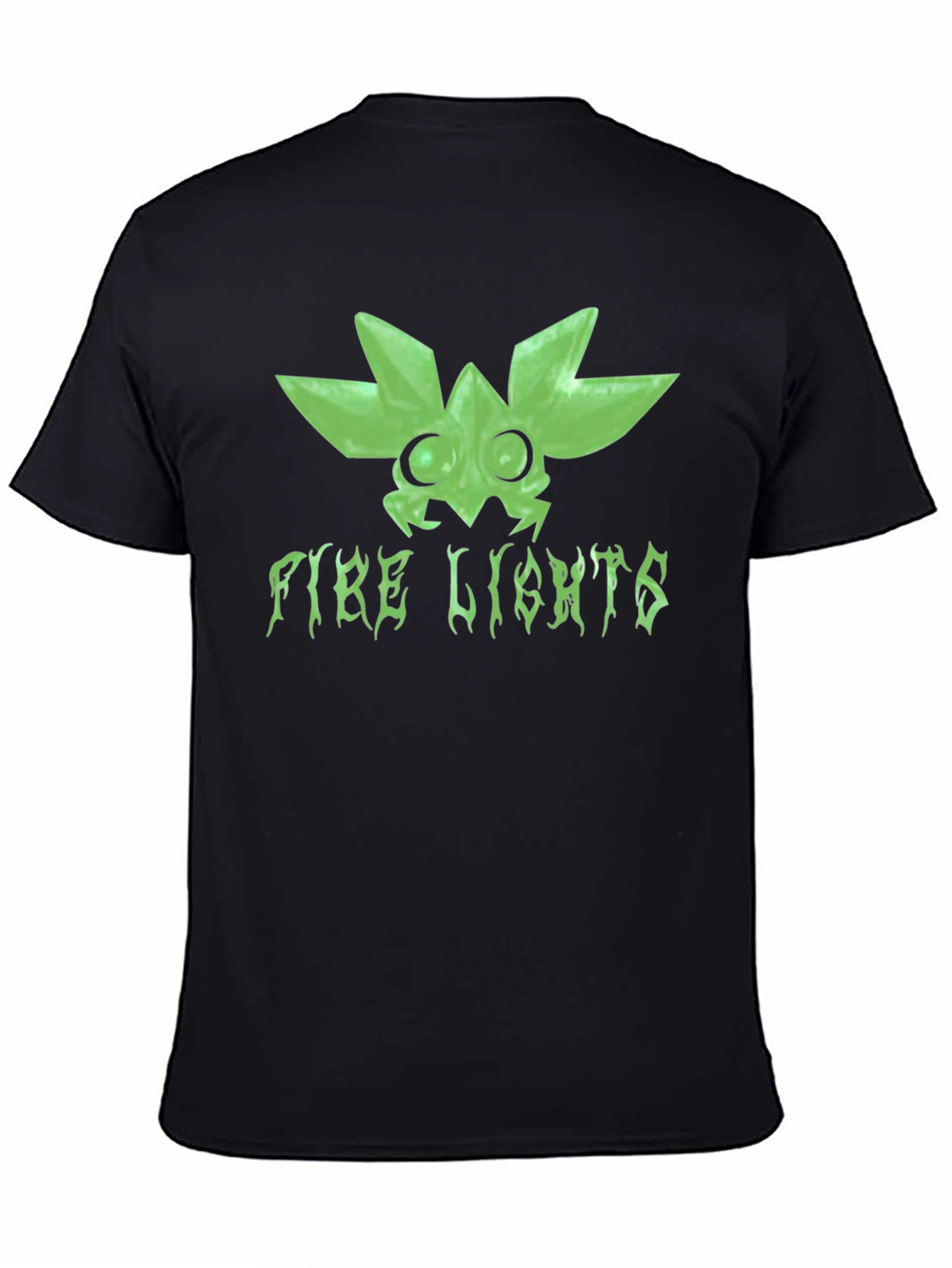 Fire Lights Graphic Print Black T-Shirt