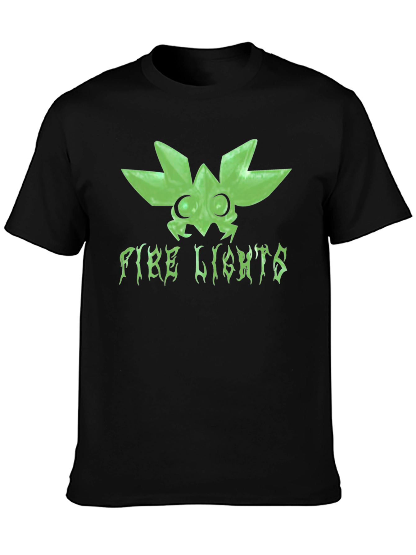 Fire Lights Graphic Print Black T-Shirt