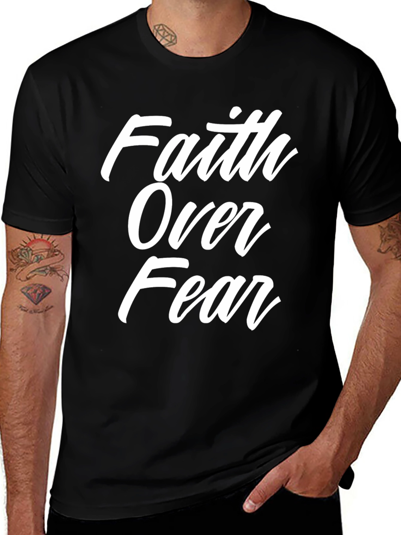 Faith Over Fear Graphic Tee - Black
