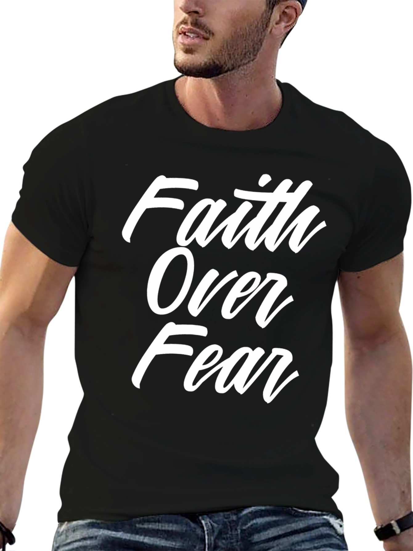 Faith Over Fear Graphic Tee - Black