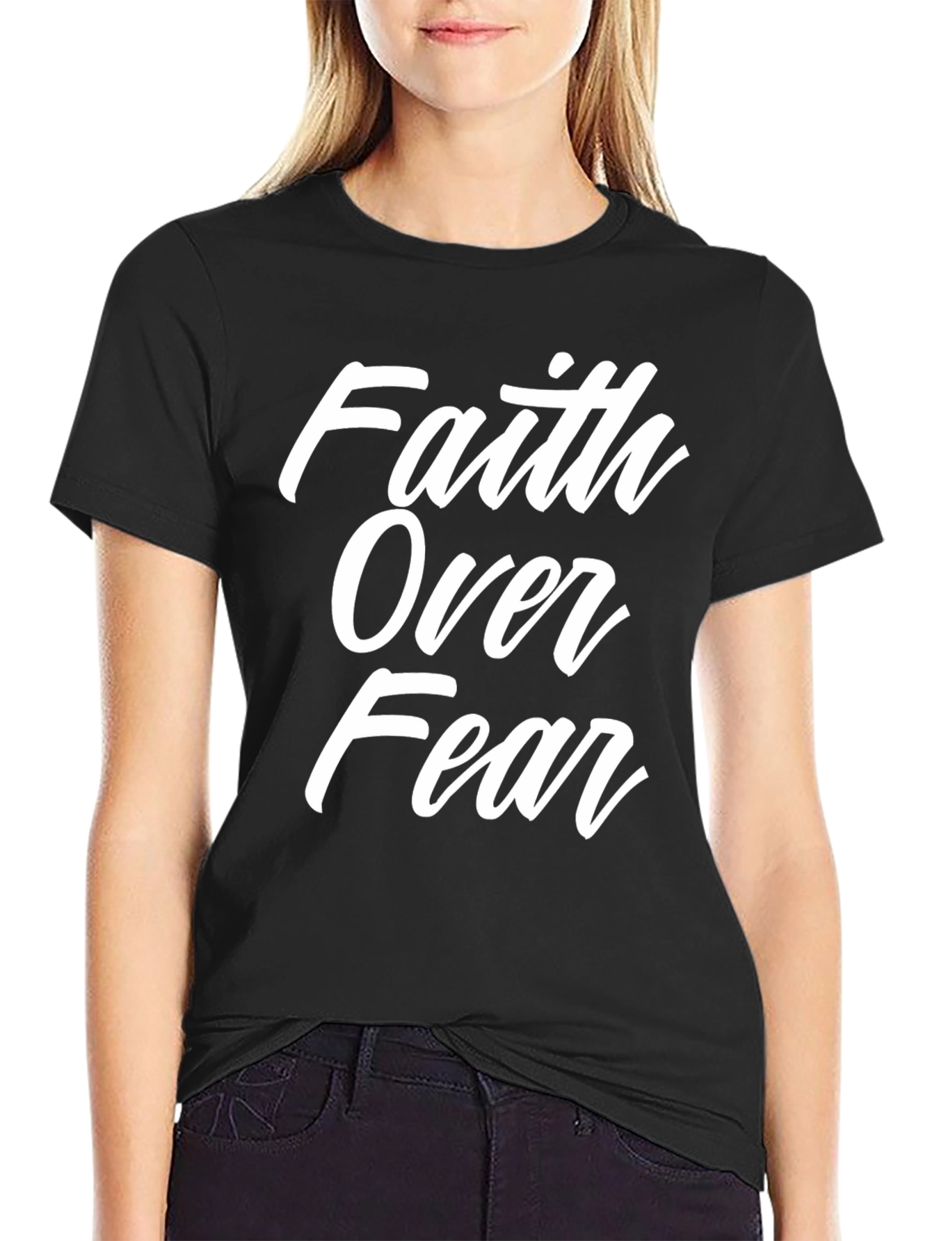 Faith Over Fear Graphic Tee - Black