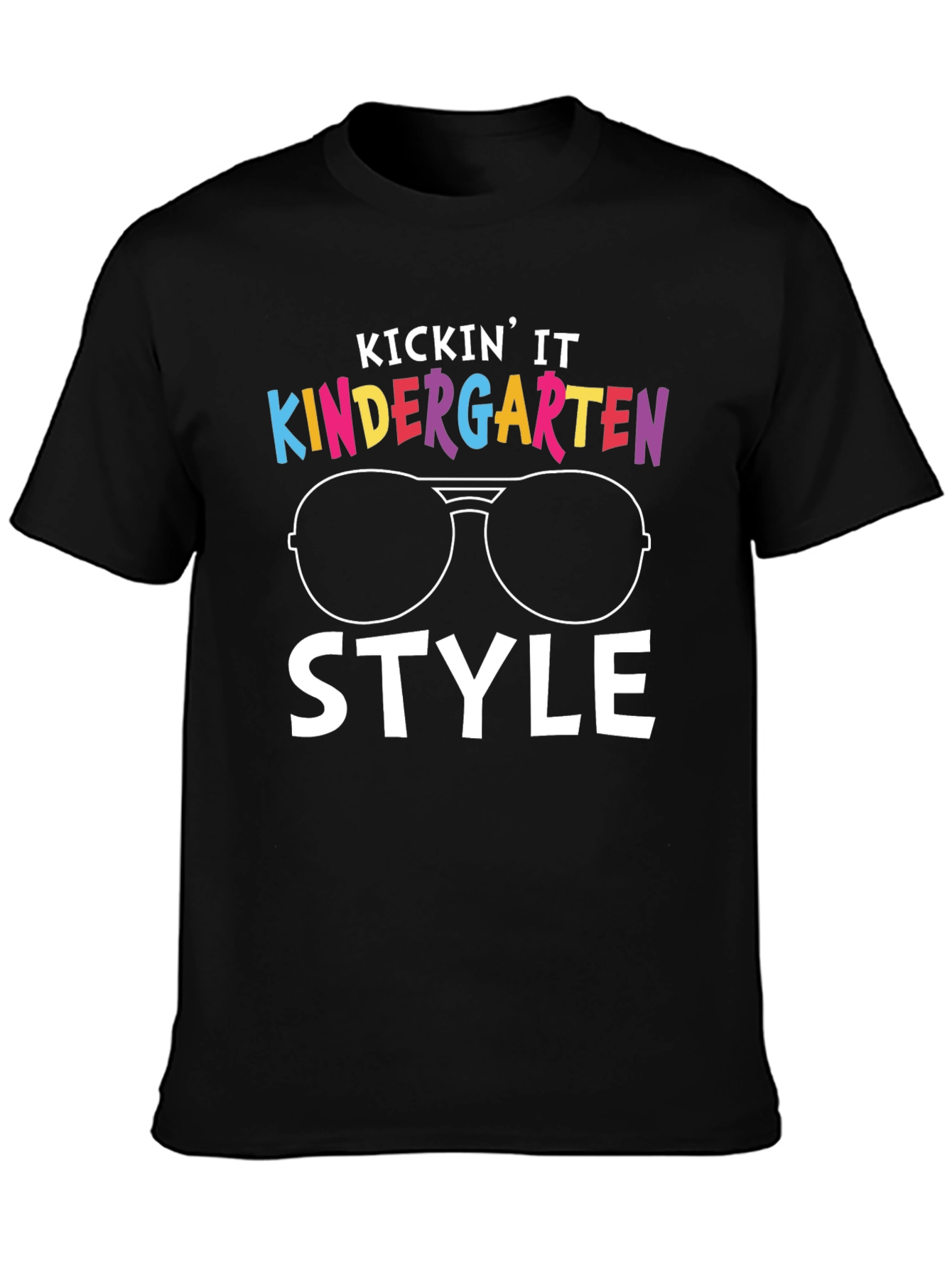 Kindergarten Style Black T-Shirt