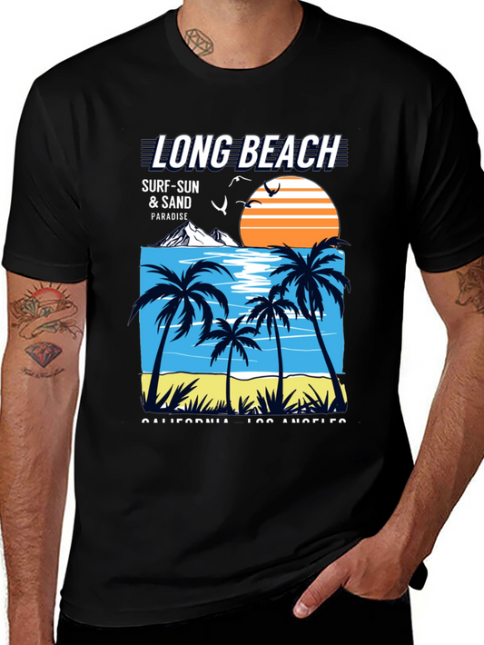 Long Beach California Tee - Surf & Sand Paradise