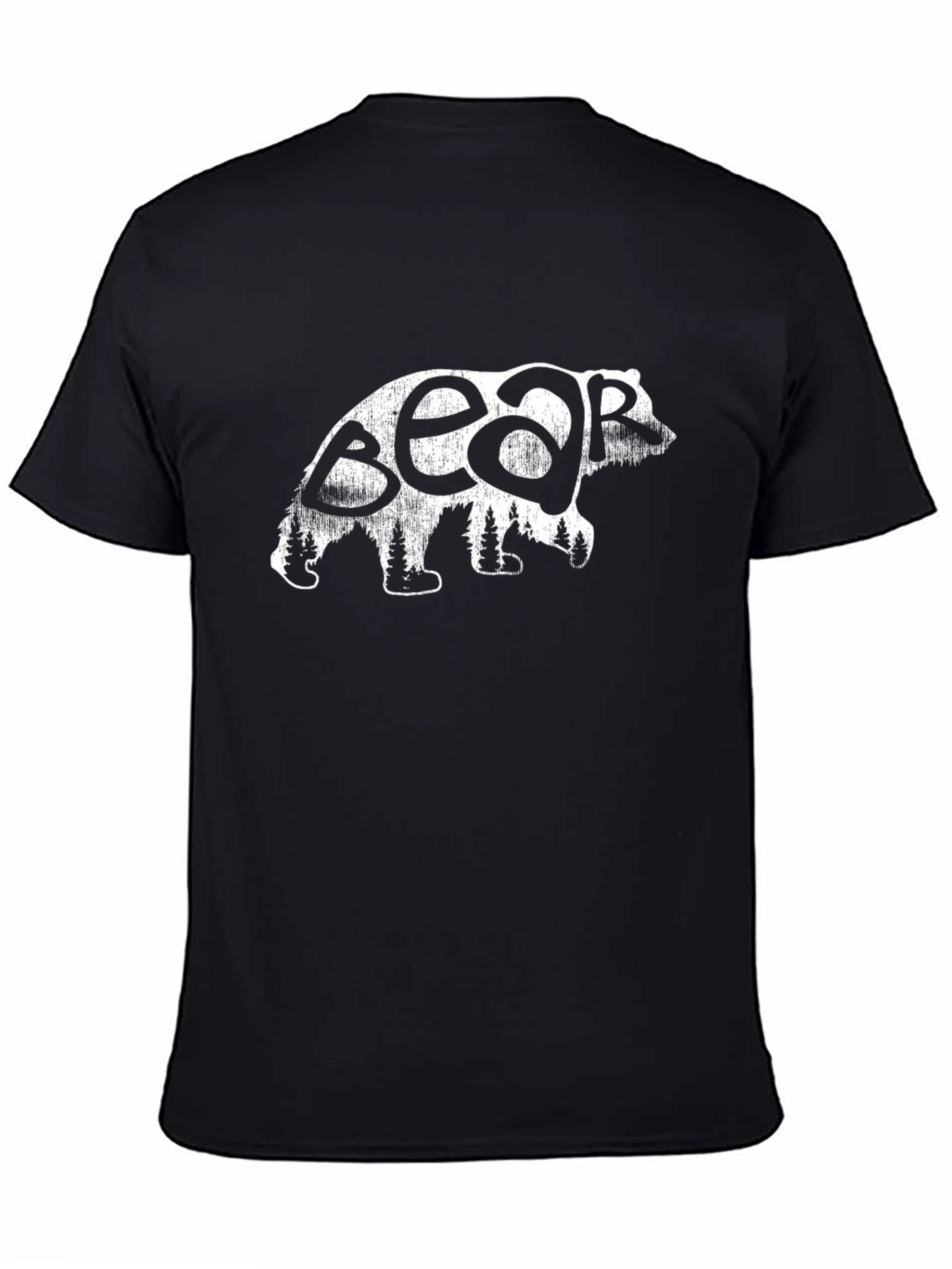 Bear Silhouette Graphic T-Shirt - Black
