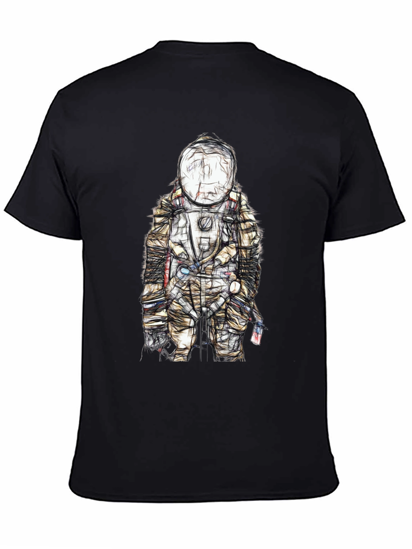 Astronaut Sketch Graphic Tee - Unique Design