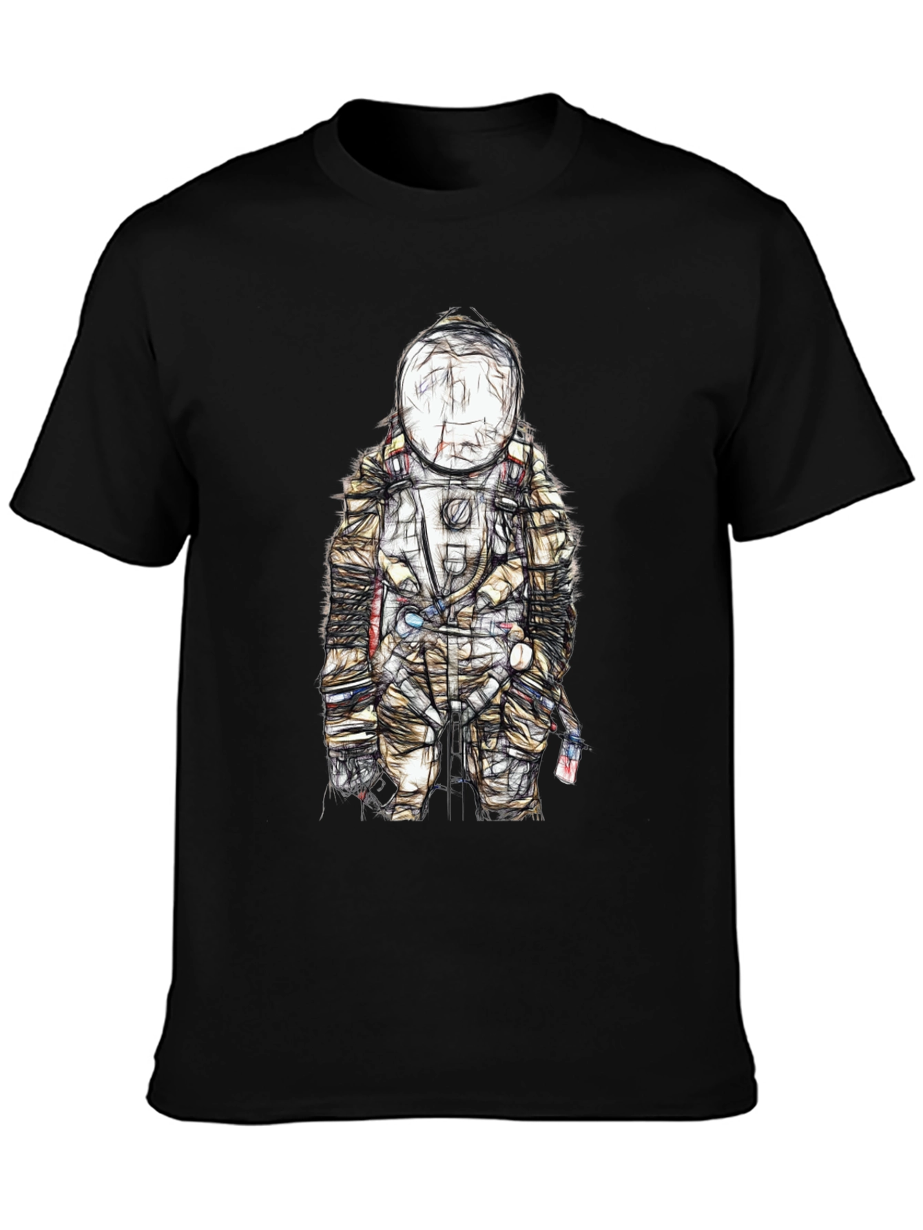Astronaut Sketch Graphic Tee - Unique Design