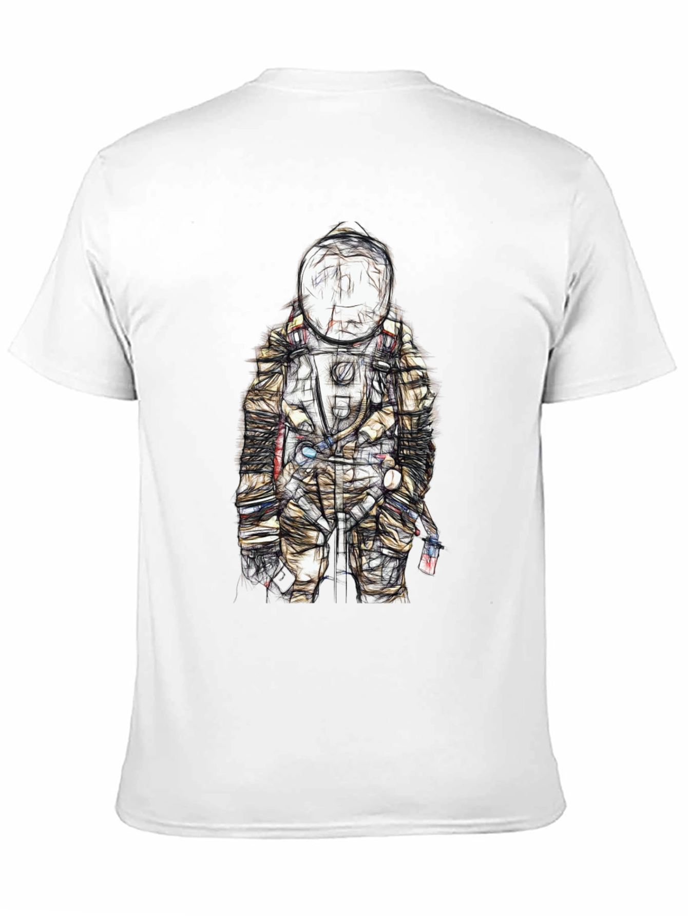 Astronaut Sketch Graphic Tee - Unique Design