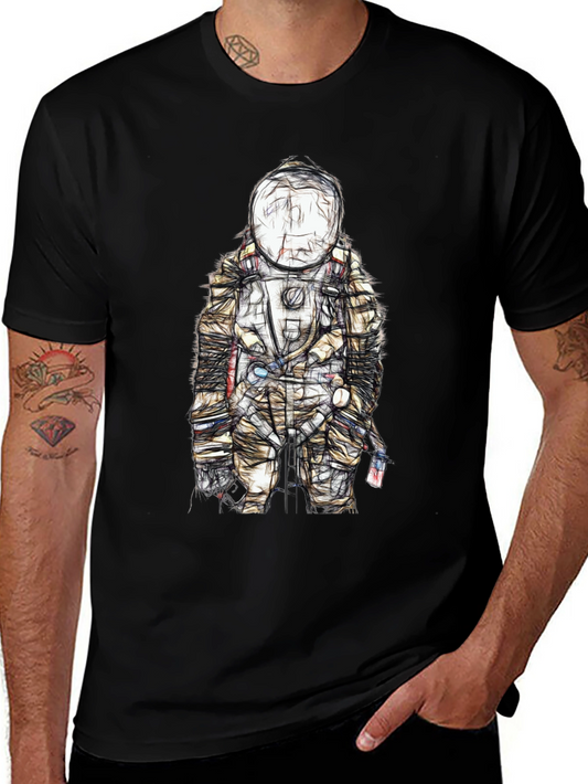 Astronaut Sketch Graphic Tee - Unique Design