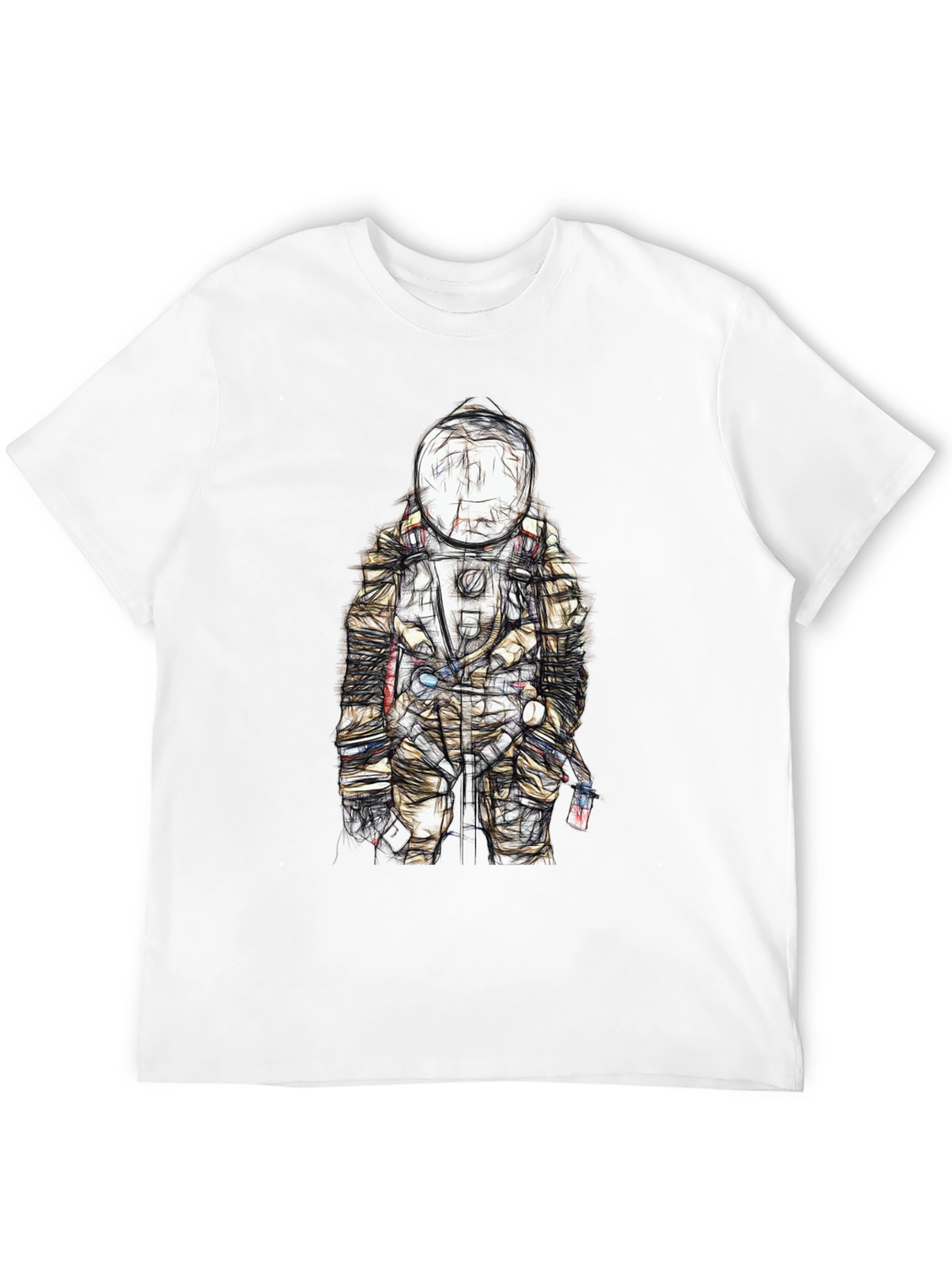 Astronaut Sketch Graphic Tee - Unique Design
