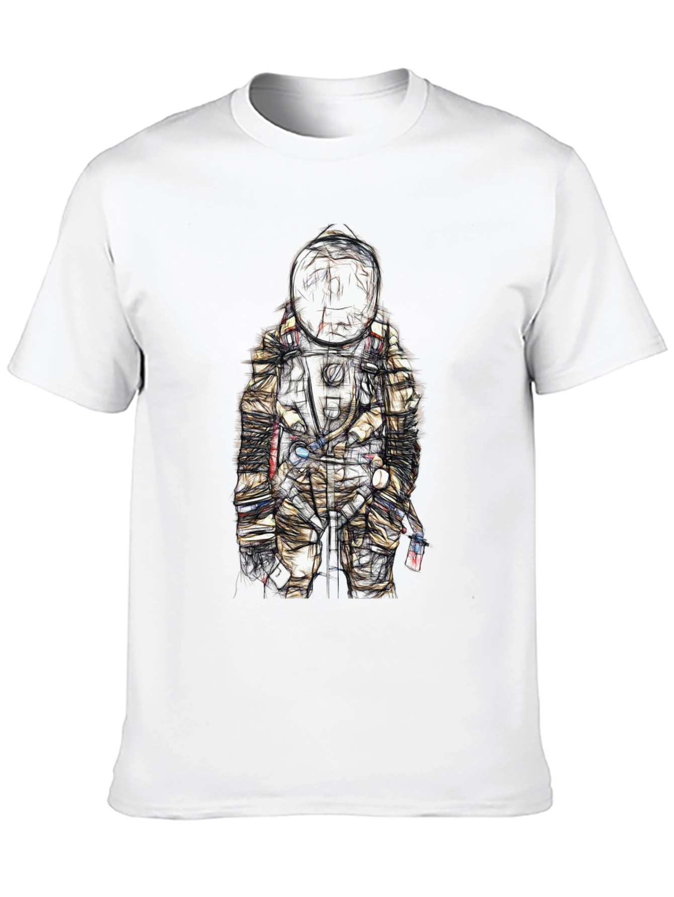 Astronaut Sketch Graphic Tee - Unique Design