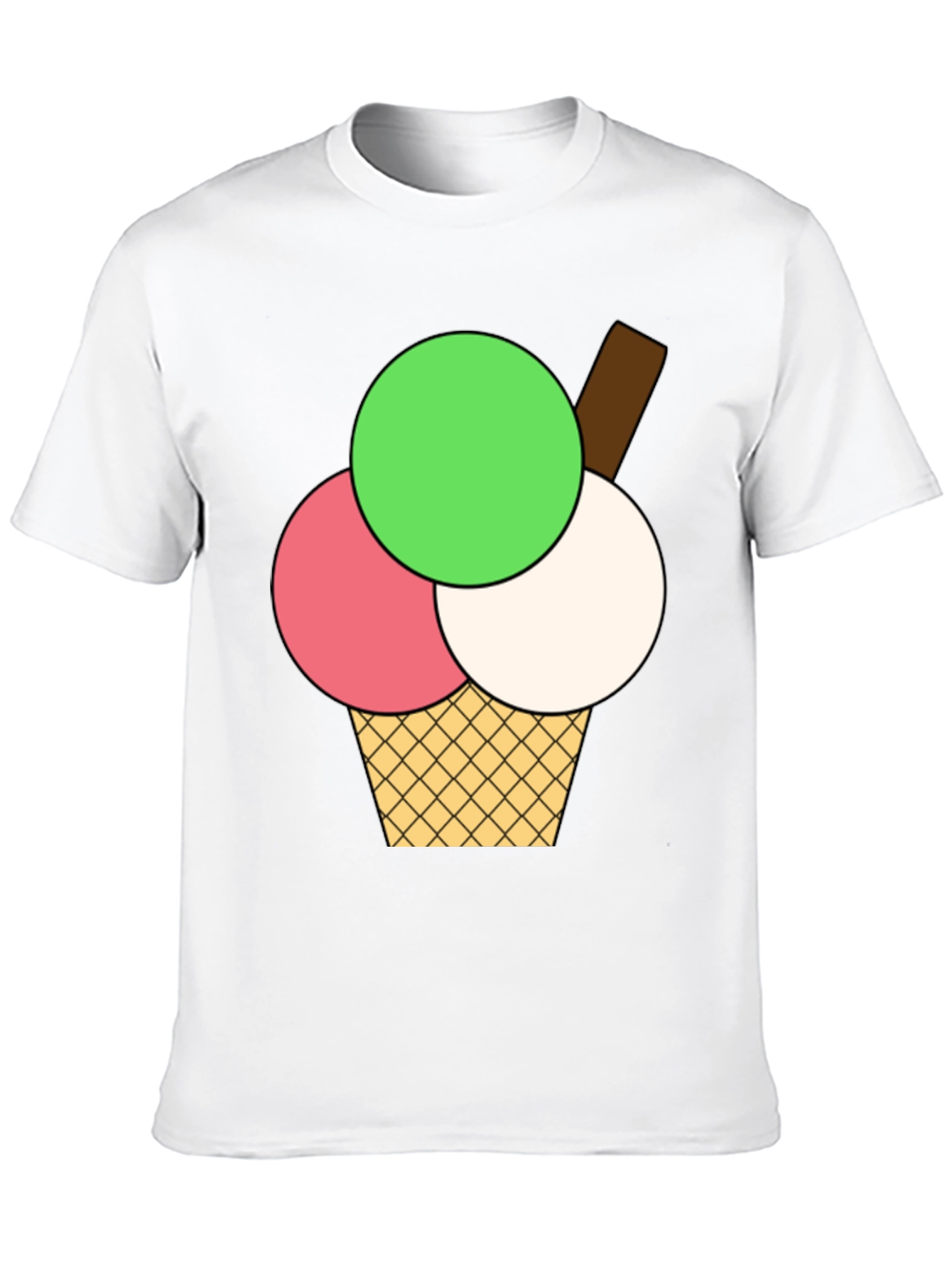 Ice Cream Graphic Tee - Black Cotton T-Shirt