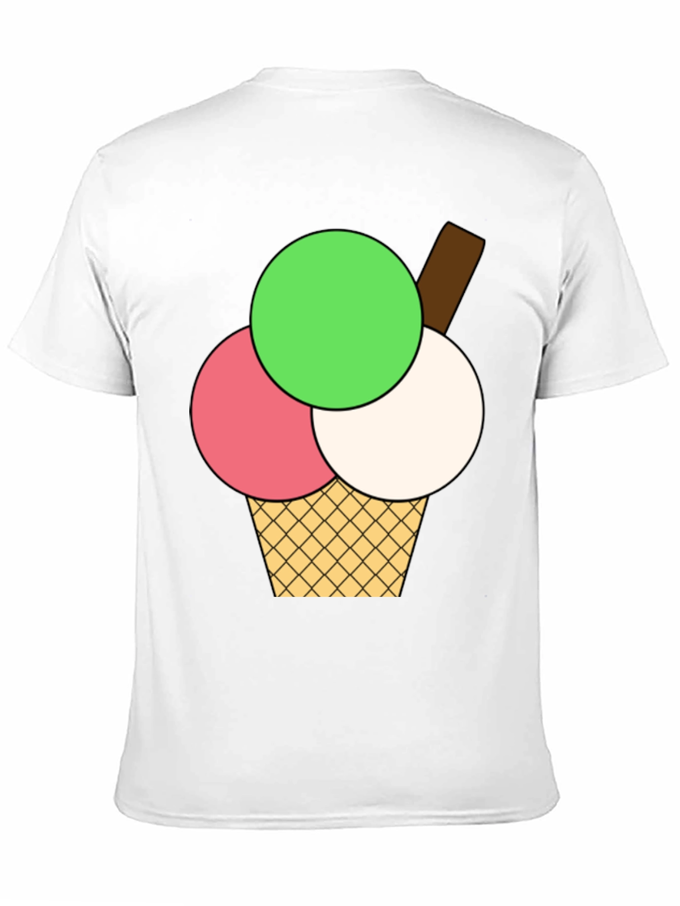 Ice Cream Graphic Tee - Black Cotton T-Shirt