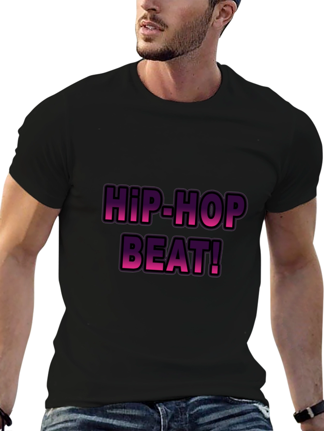 Hip-Hop Beat! Graphic T-Shirt - Stylish Black Tee