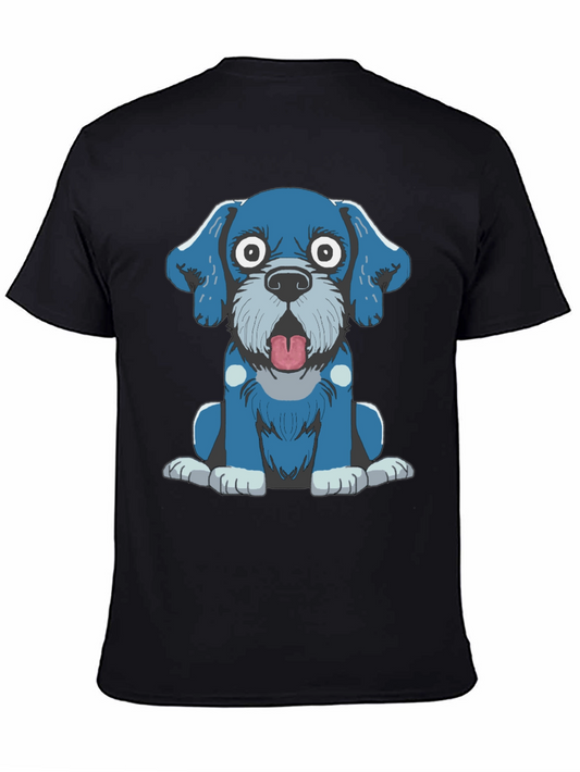 Cartoon Dog Graphic Tee - Black T-Shirt