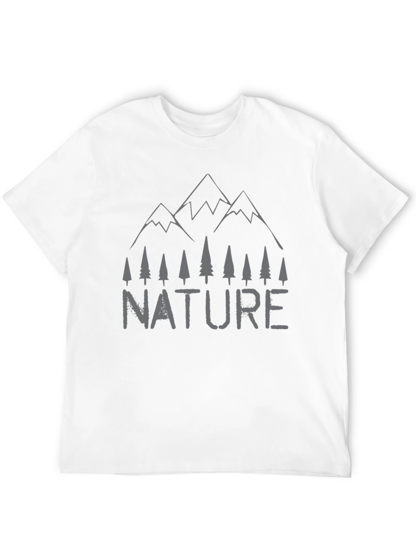 Nature Graphic Tee - Mountain & Trees Print