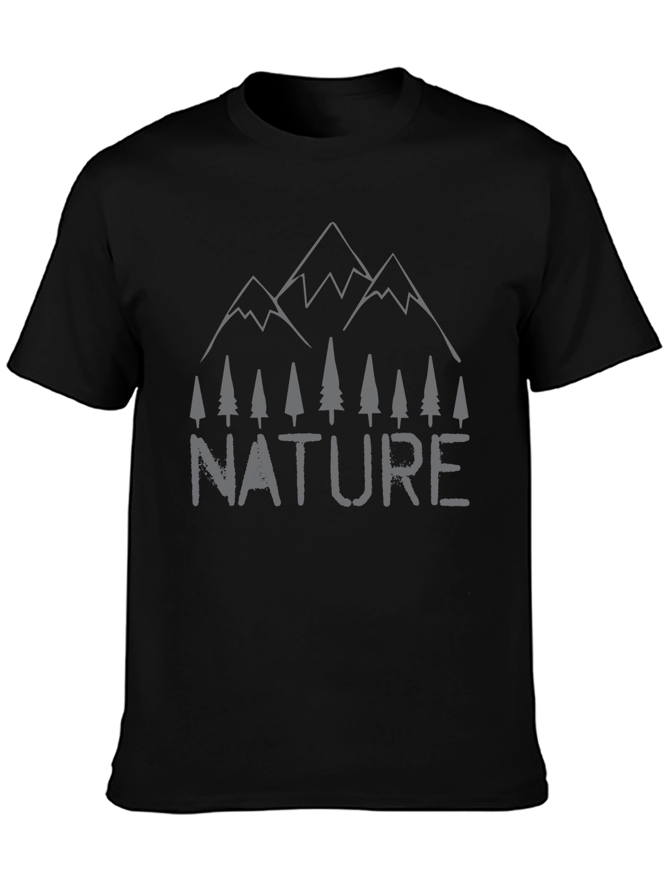 Nature Graphic Tee - Mountain & Trees Print