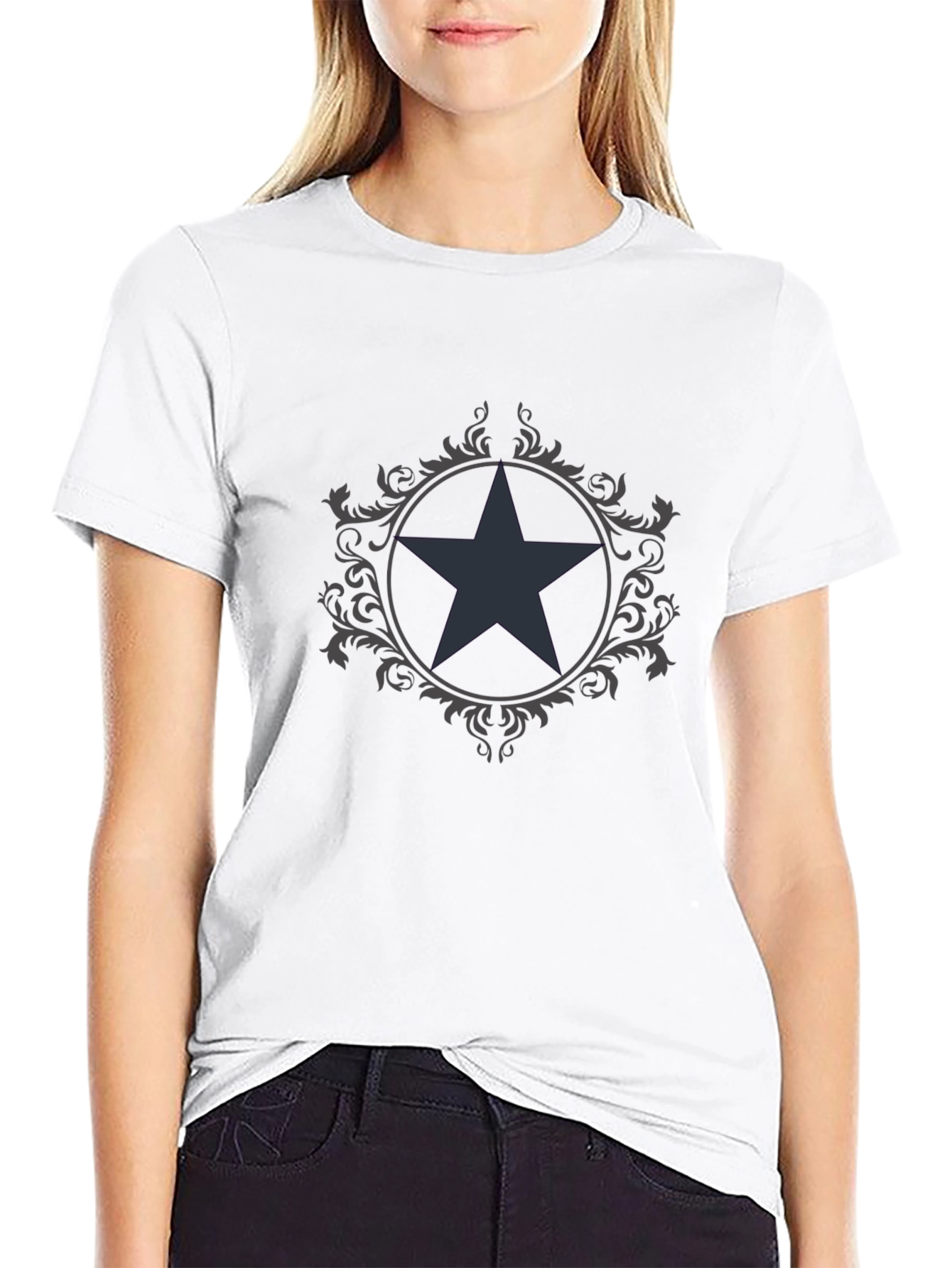 Star Emblem Graphic Tee - Mens Black T-Shirt