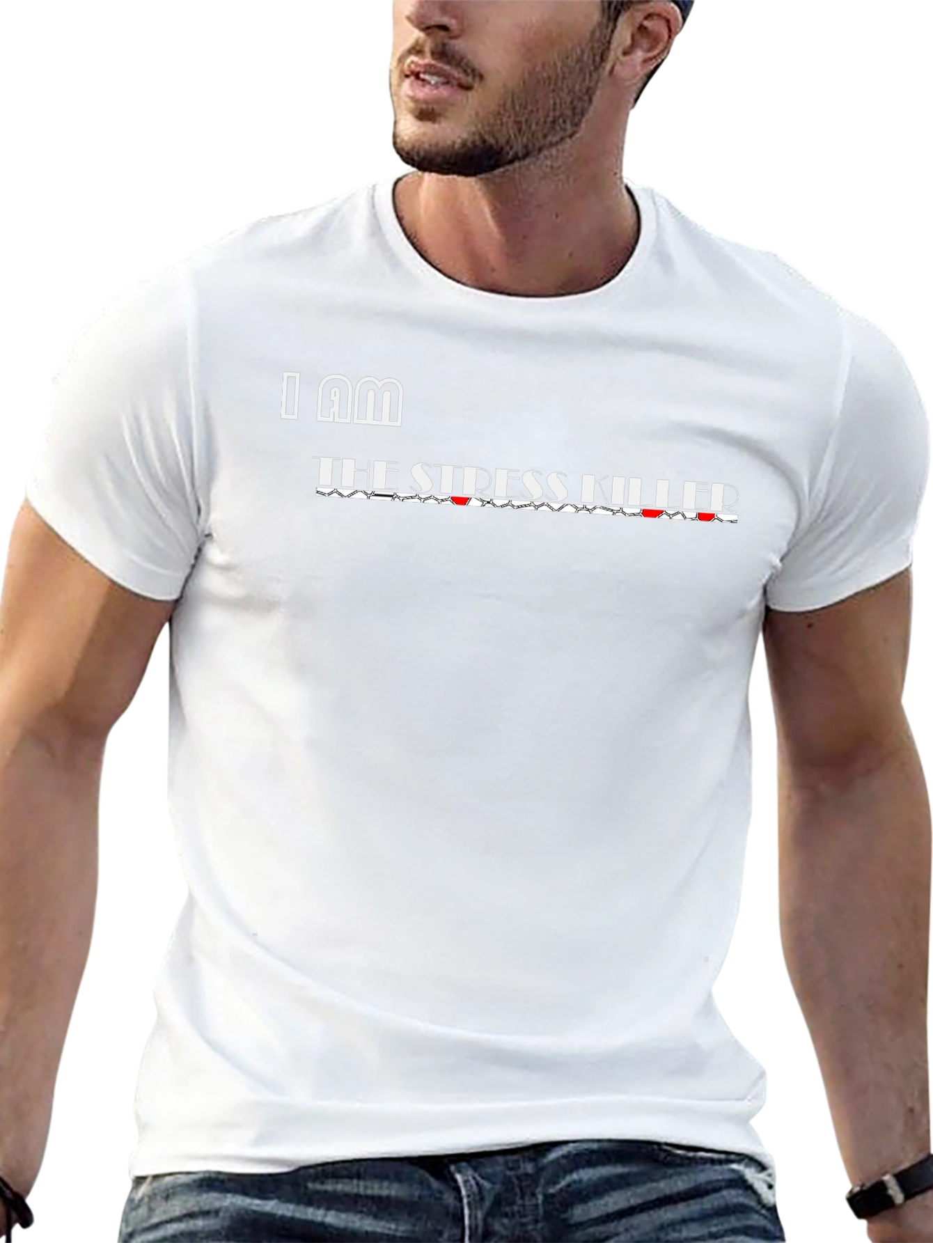 I AM THE STRESS KILLER Graphic Tee - Black