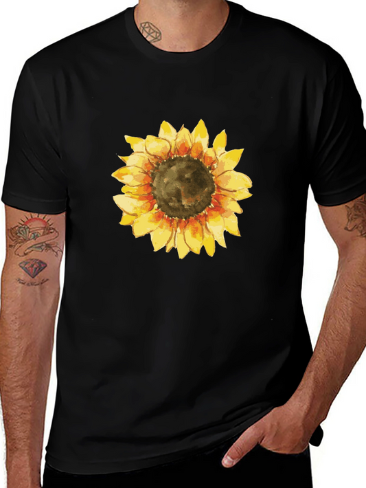 Sunflower Graphic Black T-Shirt for Men