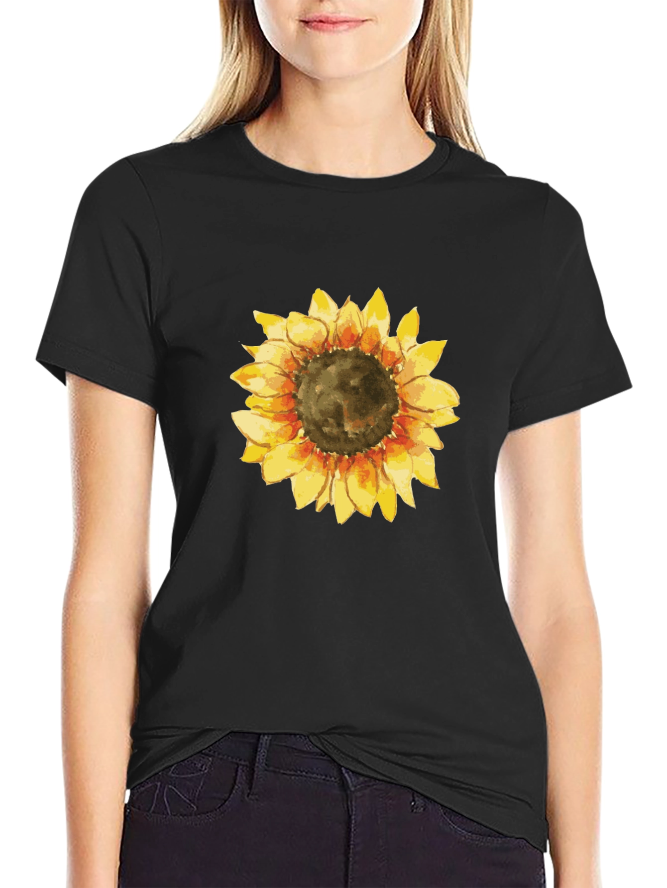 Sunflower Graphic Black T-Shirt for Men