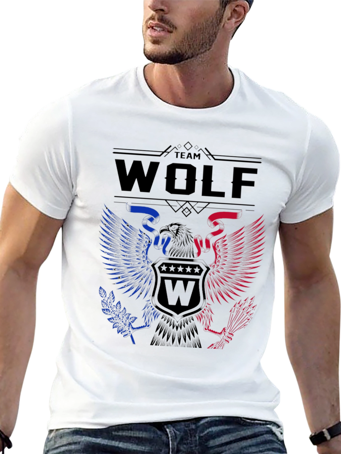 Team Wolf Eagle Graphic Print Tee