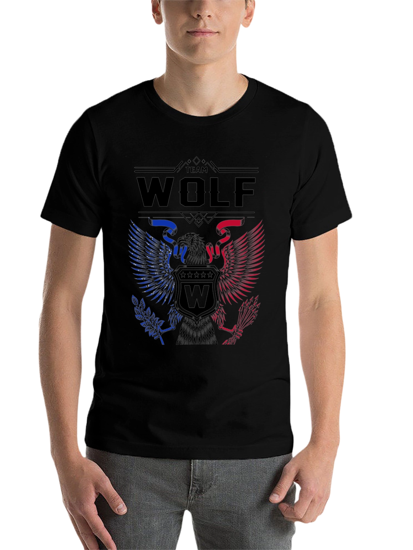 Team Wolf Eagle Graphic Print Tee