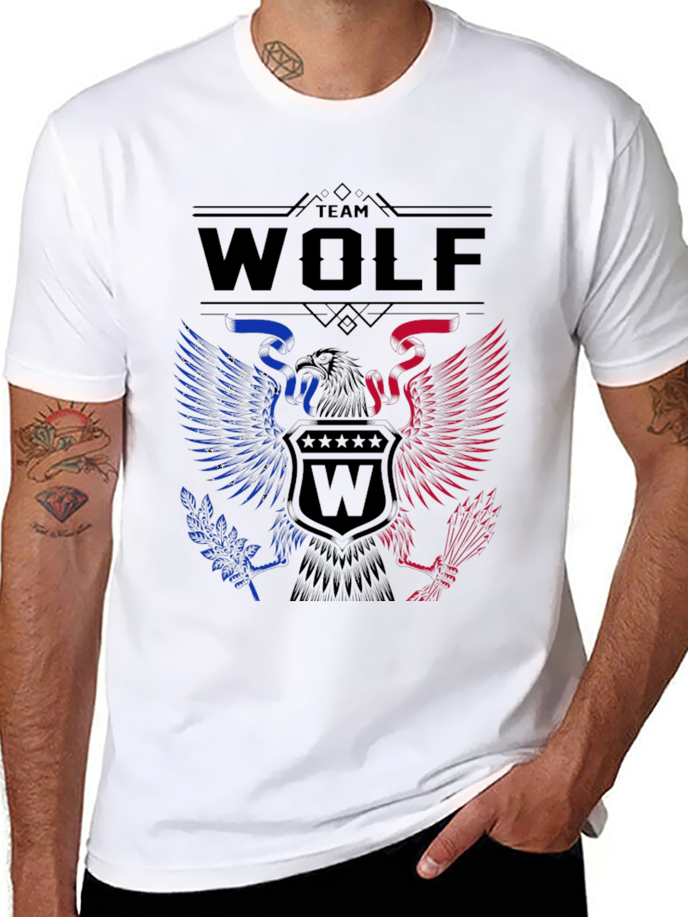 Team Wolf Eagle Graphic Print Tee