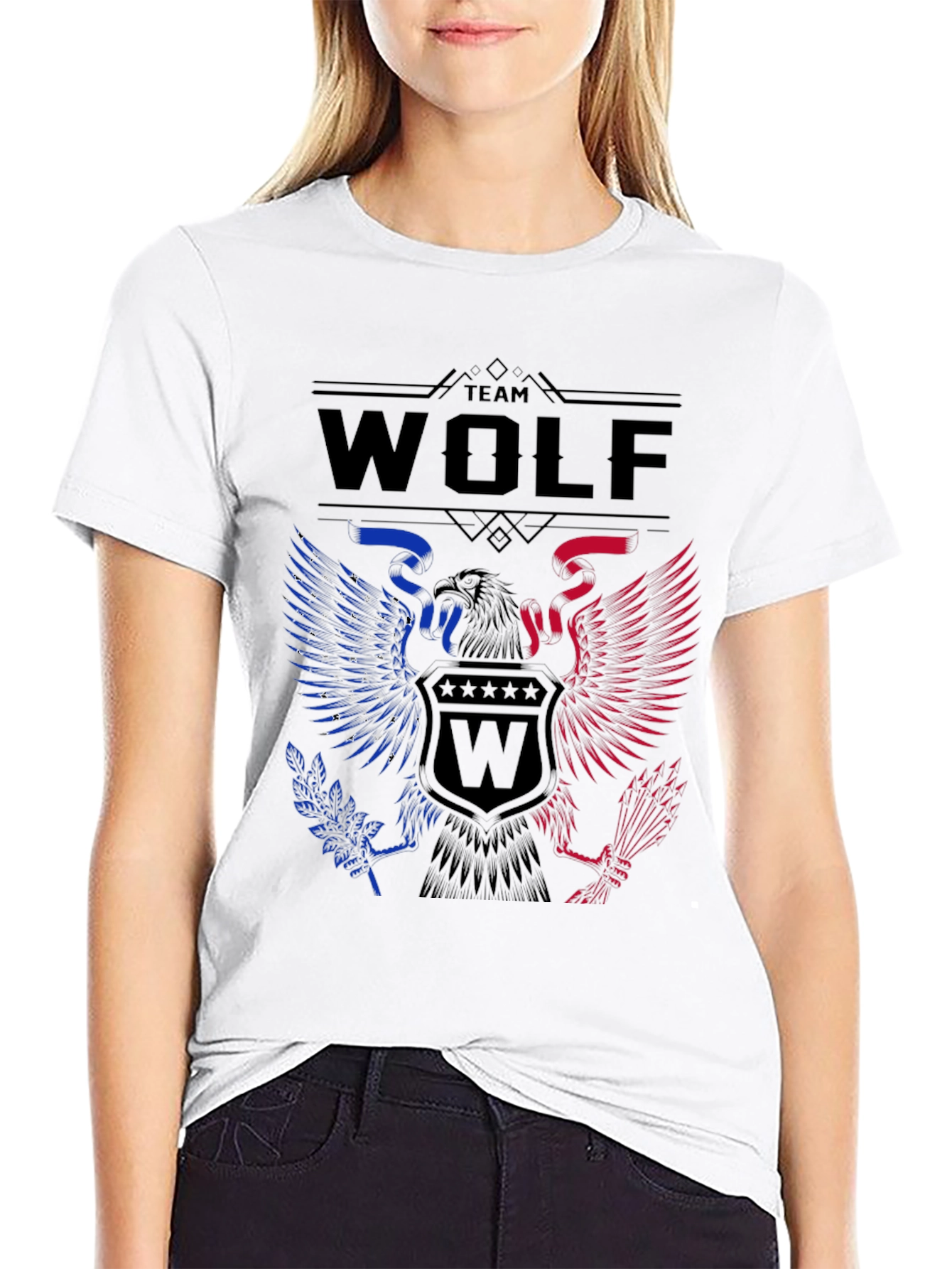 Team Wolf Eagle Graphic Print Tee