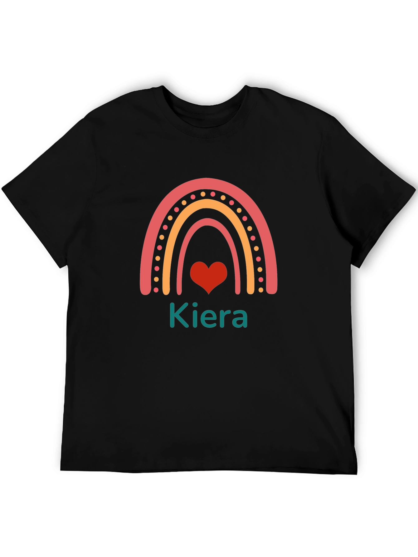 Kiera Rainbow Heart Custom T-Shirt