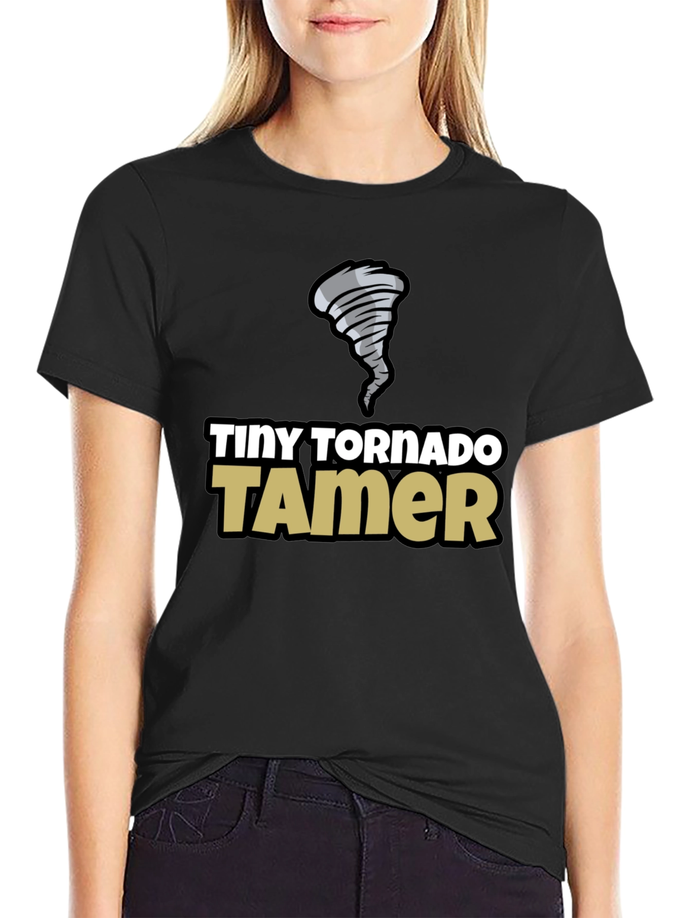 Tiny Tornado Tamer Black T-Shirt