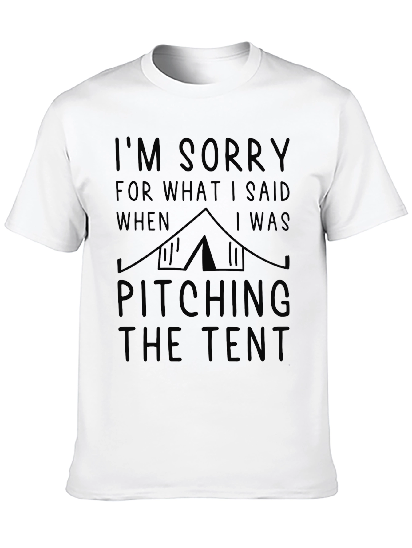Funny Camping T-Shirt - Pitching The Tent
