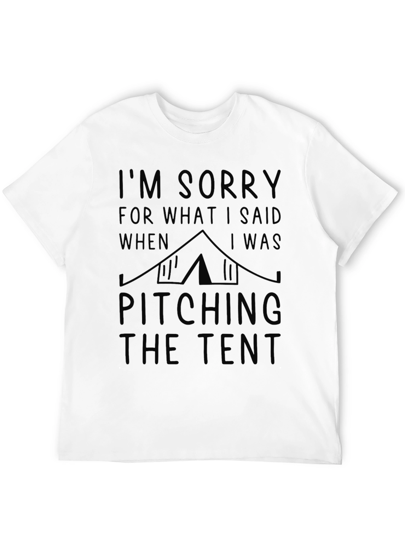 Funny Camping T-Shirt - Pitching The Tent