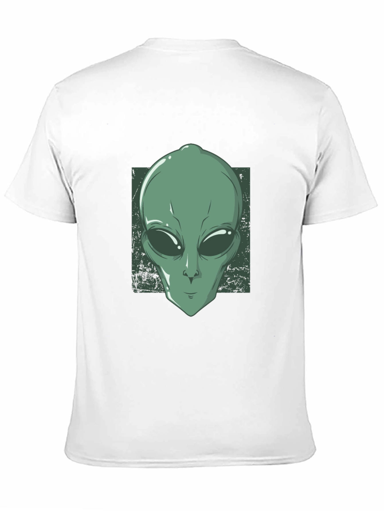Alien Head Graphic Tee - Black Cotton T-Shirt