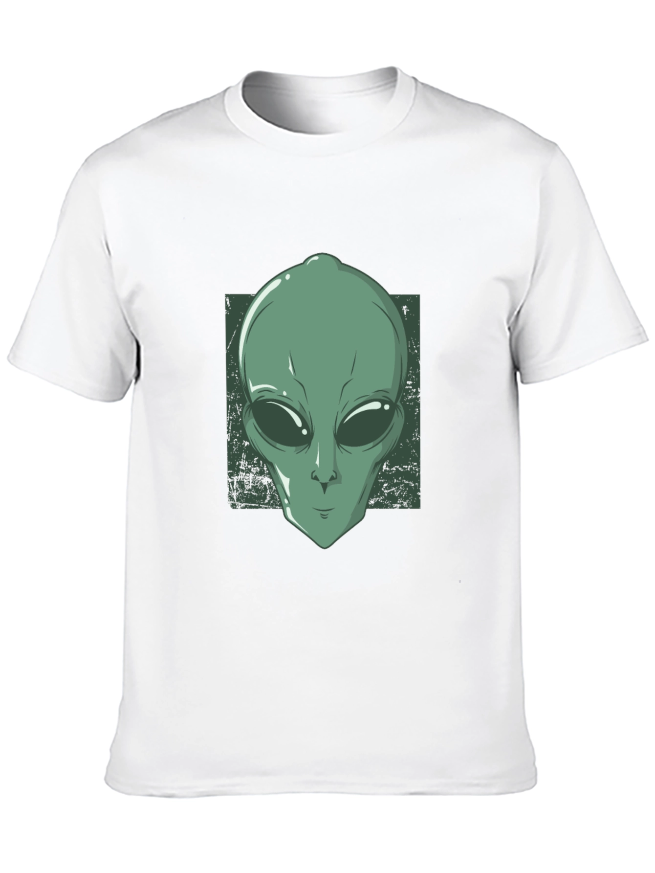 Alien Head Graphic Tee - Black Cotton T-Shirt
