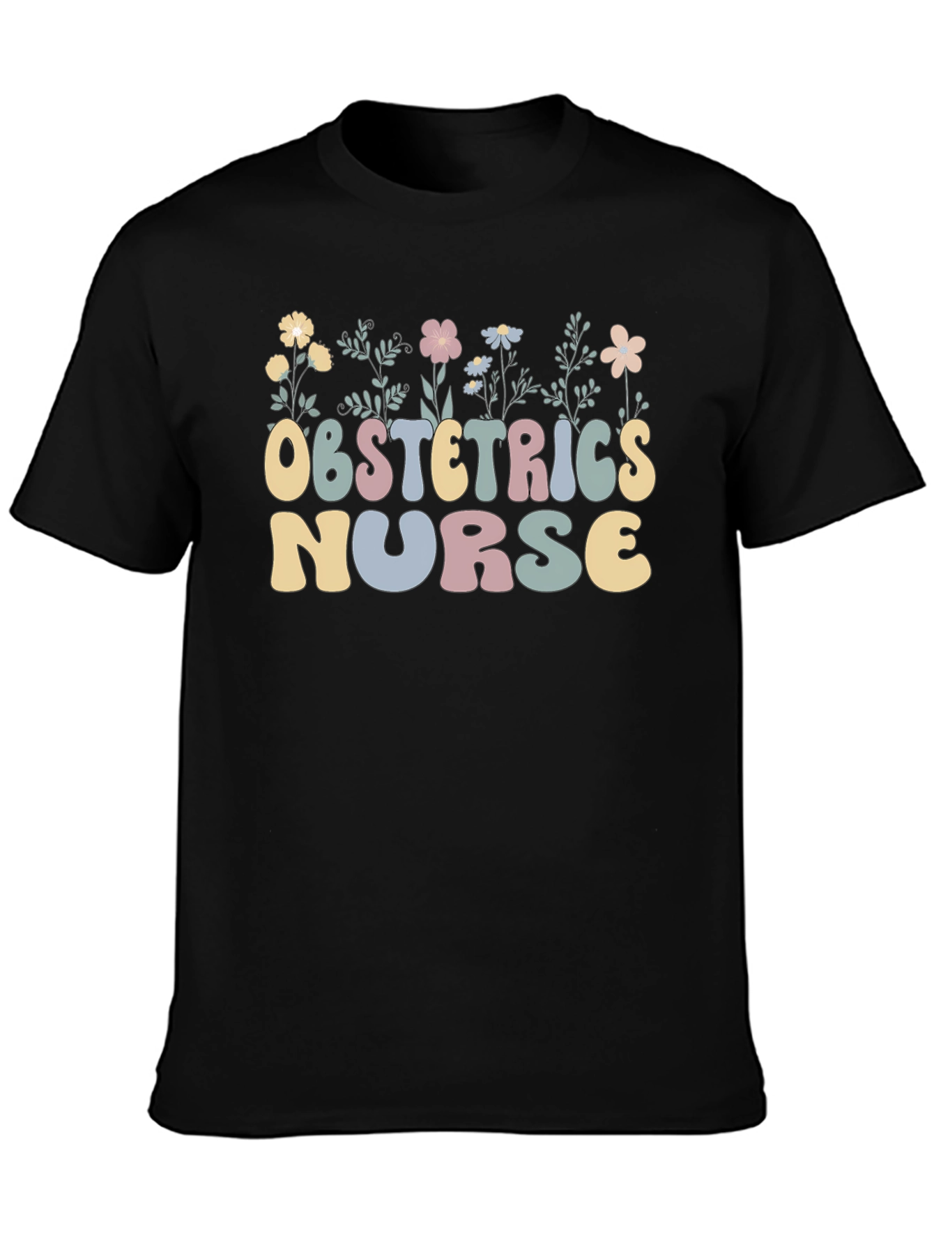 Obstetrics Nurse Floral Graphic T-Shirt