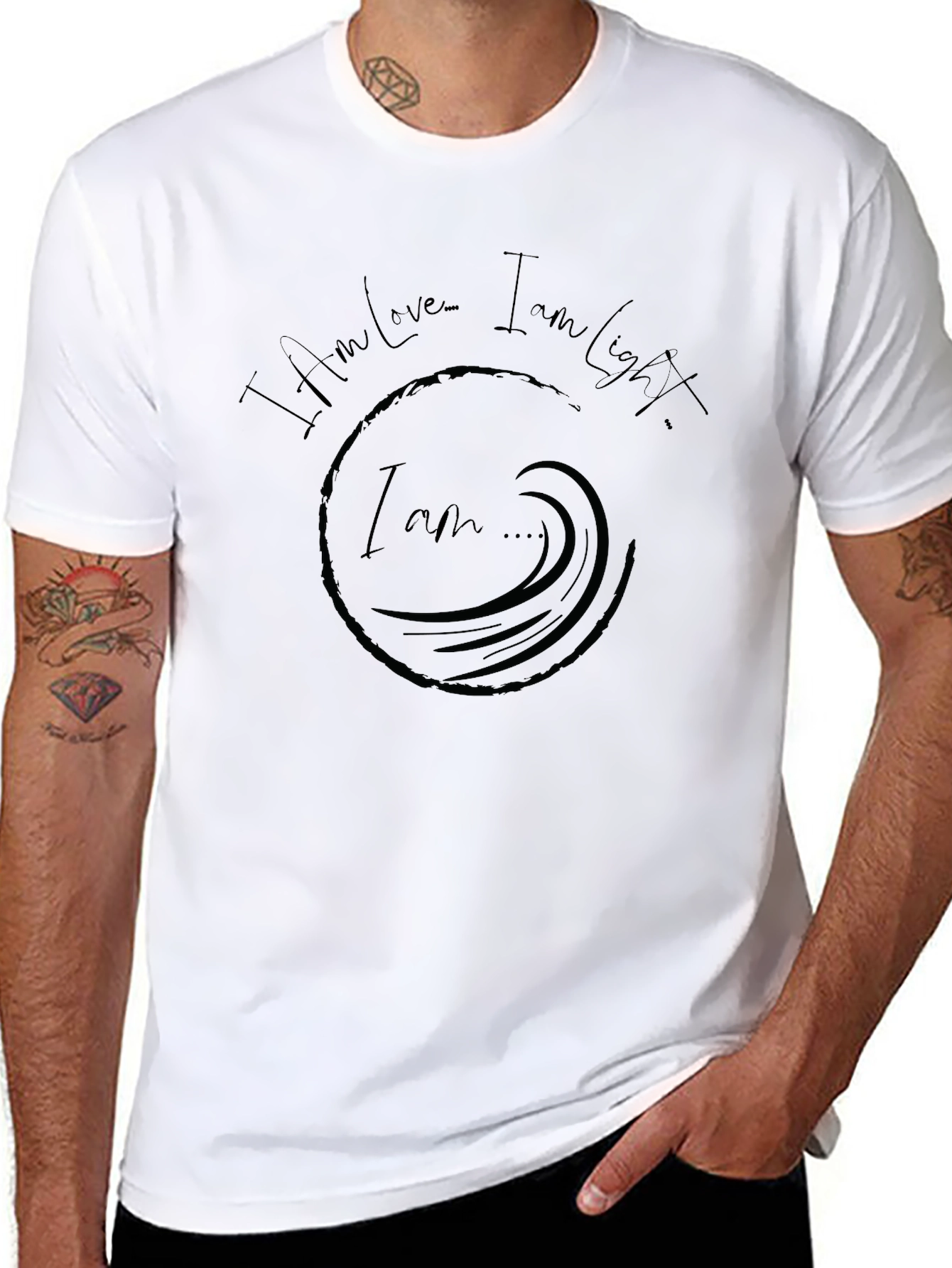 I Am Loved I Am Light Black Graphic T-Shirt