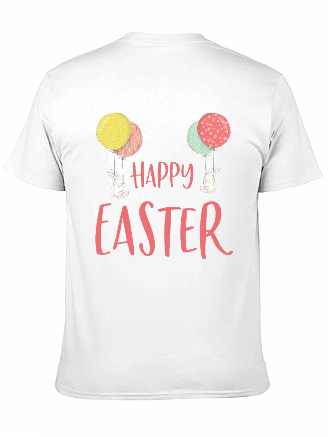 Happy Easter Bunny Balloon Black T-Shirt