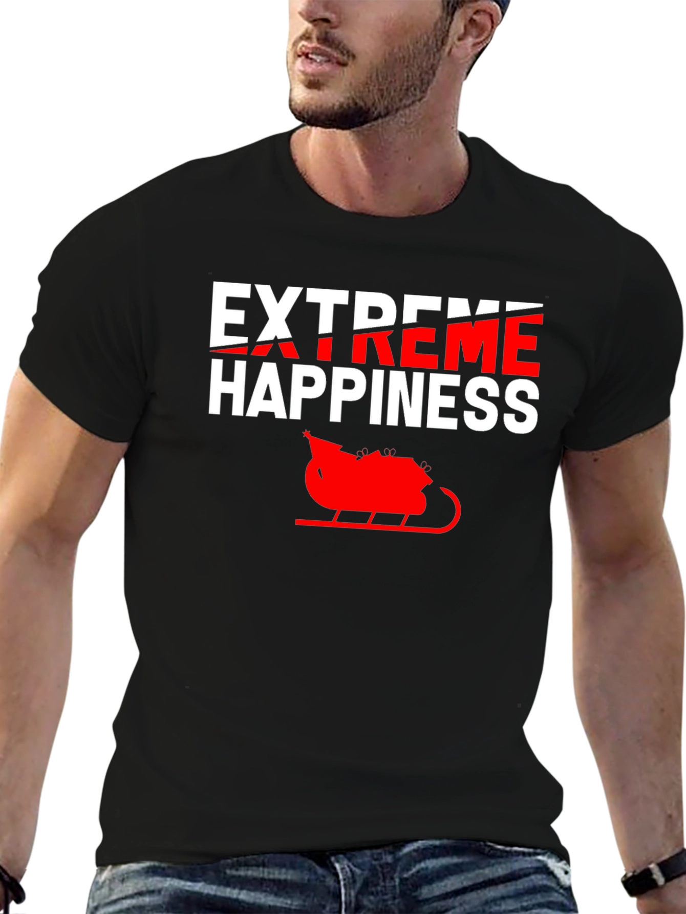 Extreme Happiness Christmas Sleigh T-Shirt