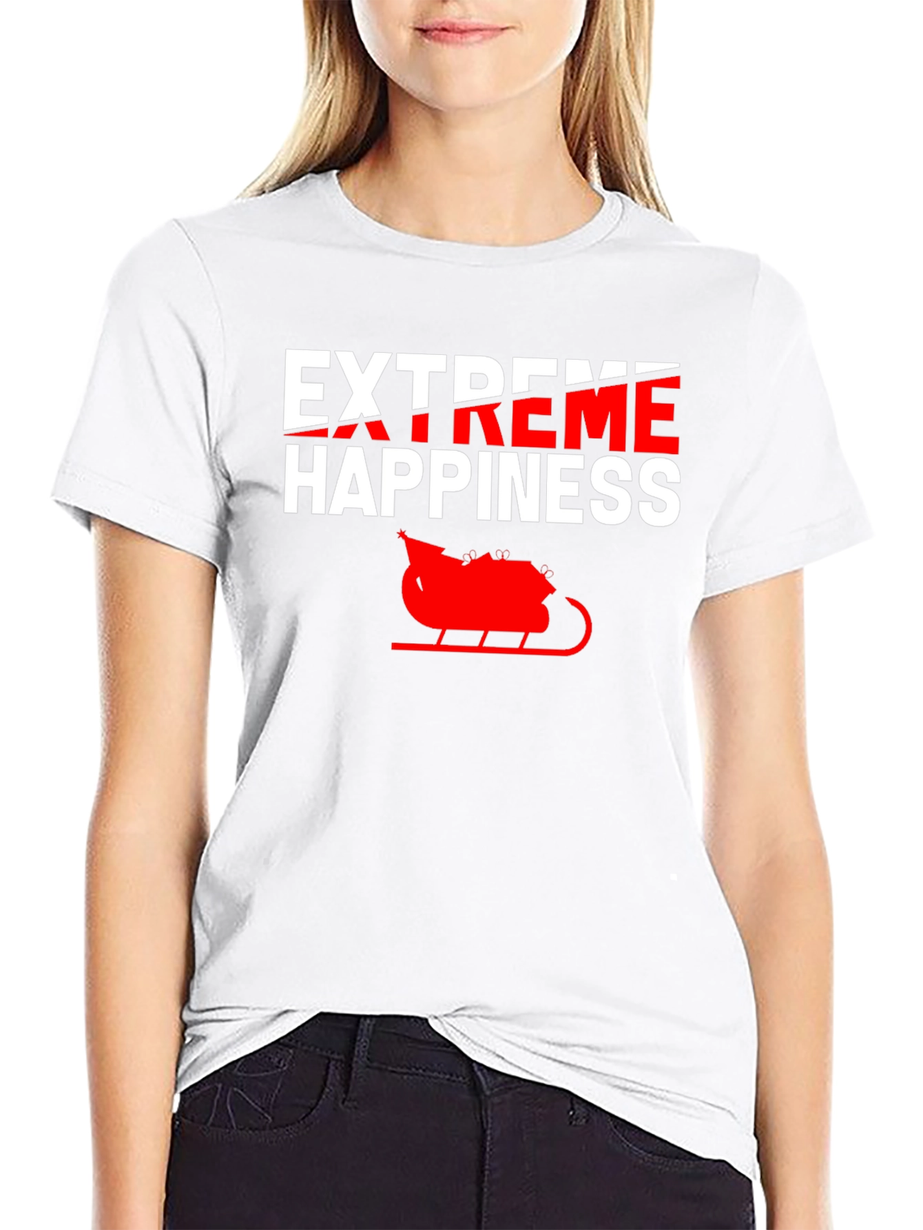 Extreme Happiness Christmas Sleigh T-Shirt