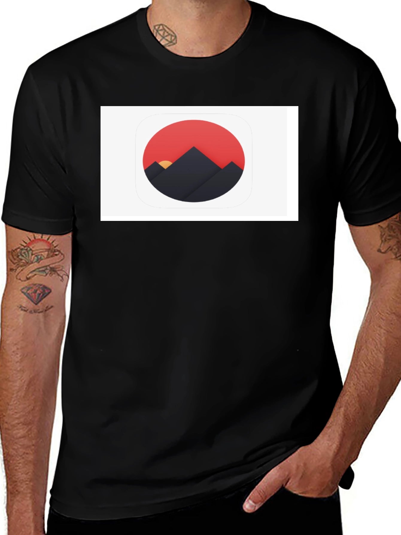 Mountains Graphic Black T-Shirt - Stylish Nature Design