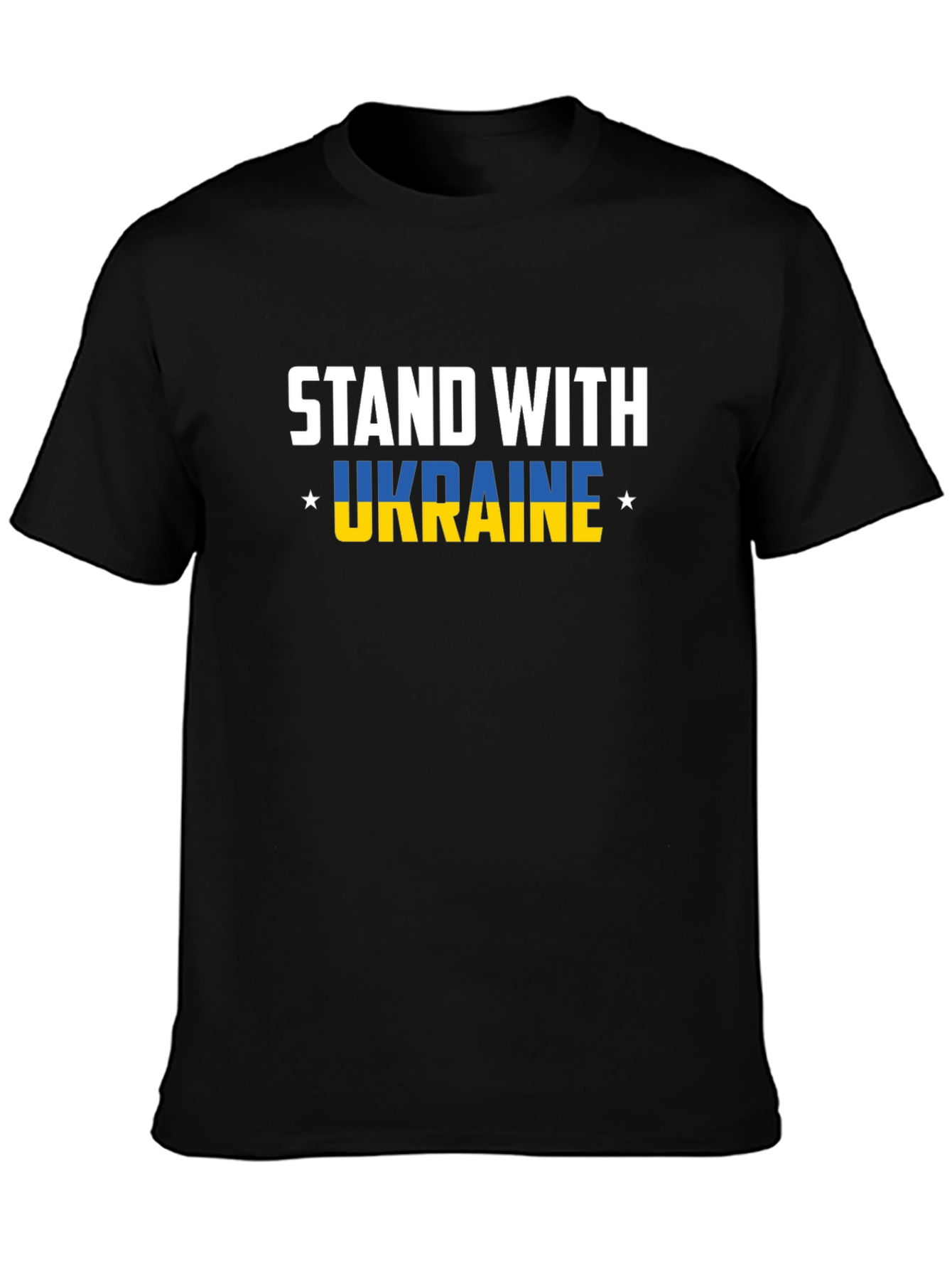 Stand With Ukraine Graphic Tee - Black Cotton T-Shirt